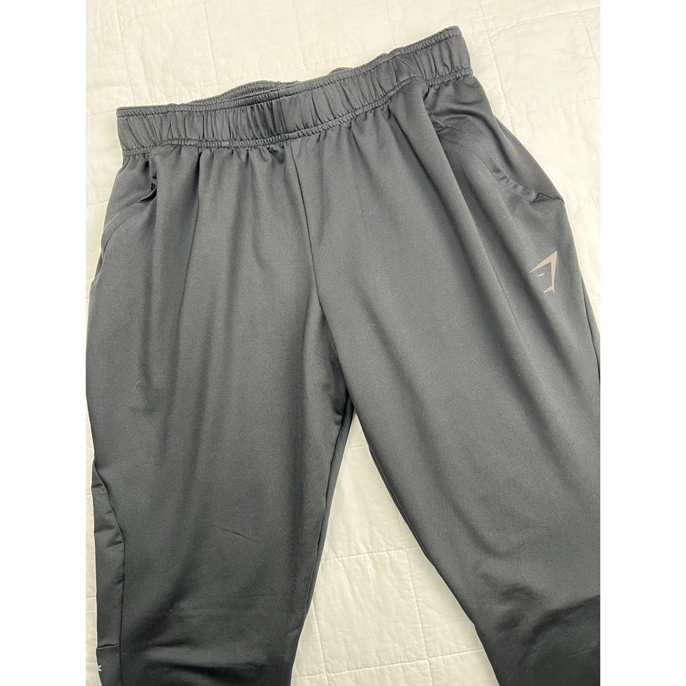 Gymshark Athletic Jogger Pants Black‎ Size Medium Zip Pockets Training